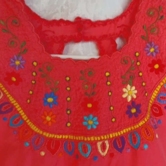 Girl Embroidered Dress, Size 7/8 - Picture 2 of 4